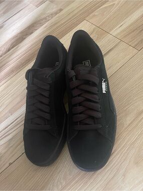 Puma Black Suede Low-Top Sneakers